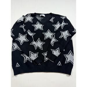 Women’s Beach Riot Black Sweater with Silver Stars – Size Small (NWOT)